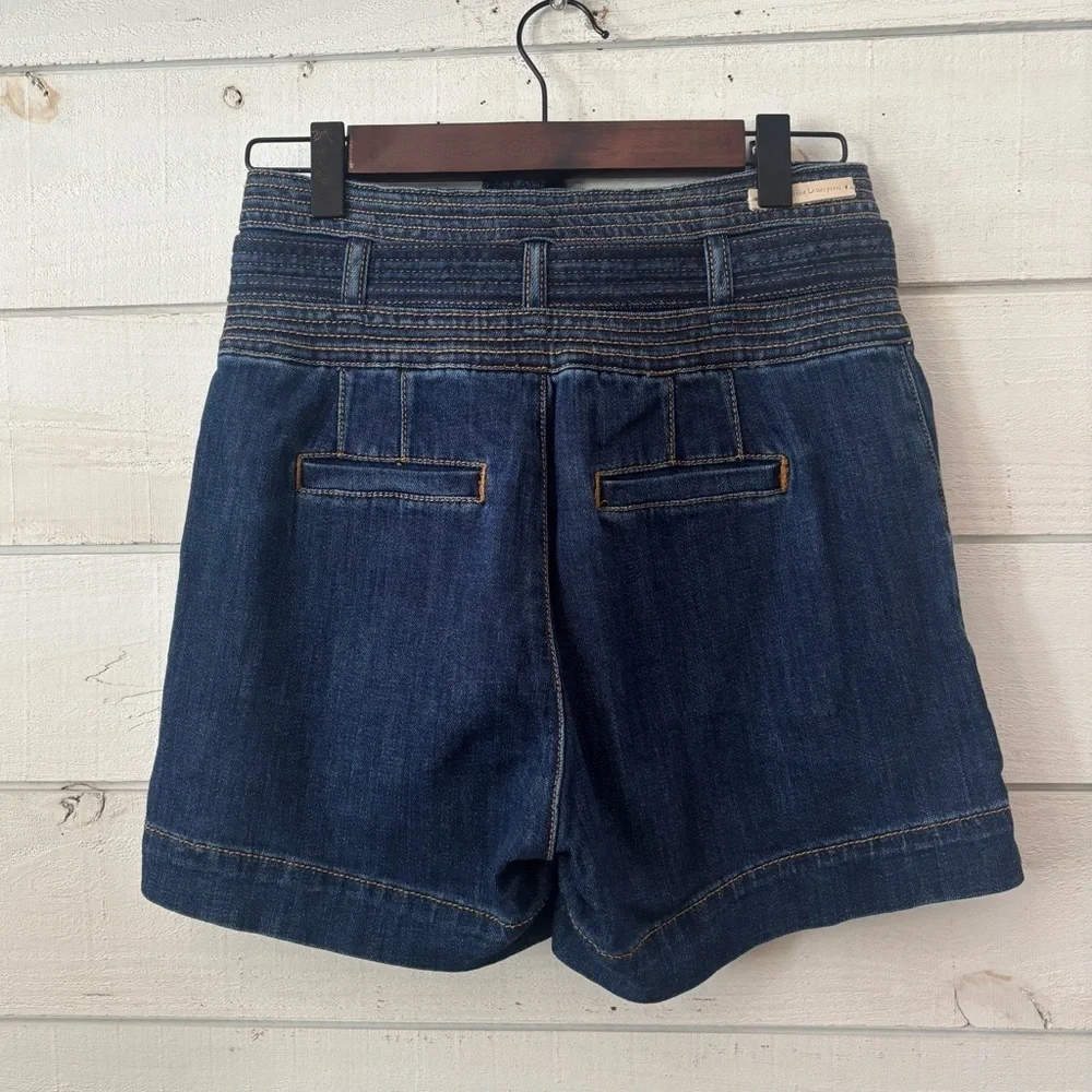 Anthropology Pilcro and the Letterpress Blue Jean Shorts with Paper Bag Waist